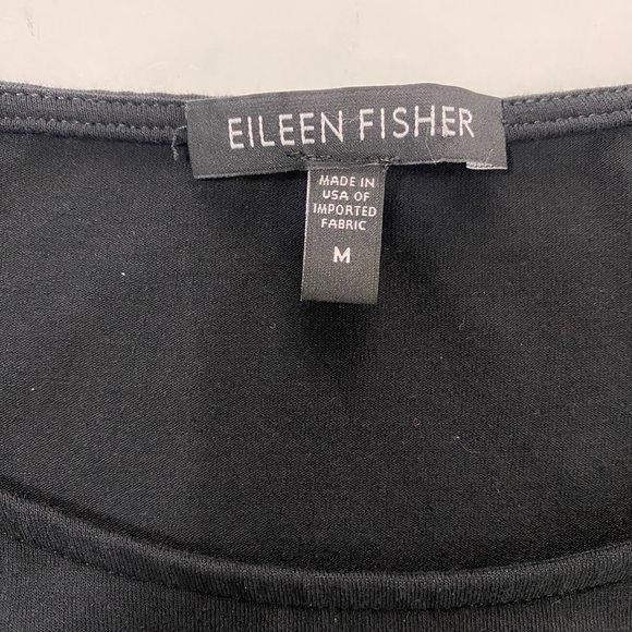 Eileen Fisher Jersey Knit Sleeveless Dress Knee Length in Solid Black Size M - Picture 5 of 6